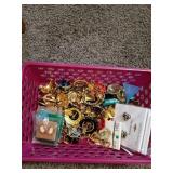 Basket of Assorted Clip Earrings