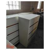 3 White Lateral File Cabinets