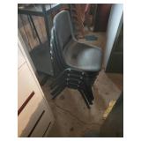 5 Black Stackable Chairs