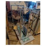 Metal Shelving Unit with Glass Shelves