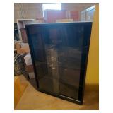 Black Sliding Glass Front Cabinet