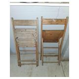 Two Wooden Folding Chairs