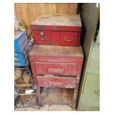 Red Metal Tool Cabinet with Drawers