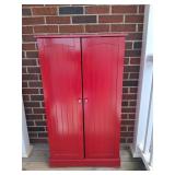 Red Wooden Storage Cabinet