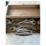 Metal Toolbox with Assorted Wrenches