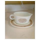 Pyrex Butterprint Creamer With Saucer