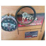 Dale Earnhardt Clock and Steering Wheel