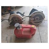 Two Circular Saws and Gas Can