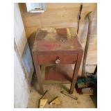 Metal Table with Drawer and Shelf