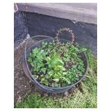 Large Cast Iron Cauldron with Crack