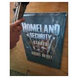 Homeland Security Metal Sign