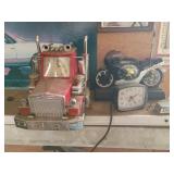 Truck and Motorcycle Novelty Clocks