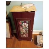 Wooden Cabinet with Floral Panel