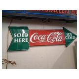 Coca-Cola Metal Arrow Sign
