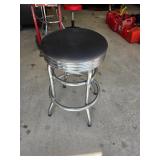 Chrome Bar Stool With Black Seat