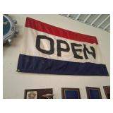 Red, White, and Blue Open Flag