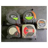 Five Assorted Measuring Tapes