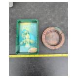 Camel Tray and Metal Ashtray Set