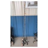Four Fishing Rods with Reels