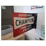 Champion Spark Plug Service Sign