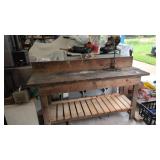 Wood Workbench with Shelf