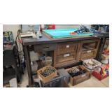 Wood and Metal Workbench, 37x36x72