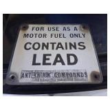 Metal Gasoline Warning Sign