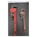 Two Adjustable Pipe Wrenches