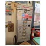 Metal Storage Cabinet With Contents
