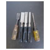 Five Assorted Wood Chisels