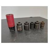 Six Mac SAE Impact Sockets