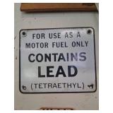 Vintage Metal Gasoline Warning Sign