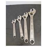 Four Adjustable Wrenches
