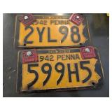 1942 Pennsylvania License Plates