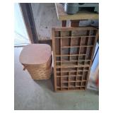 Wooden Printer Tray and Woven Basket