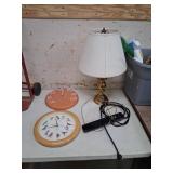 Clock, Thermometer, Lamp, and Power Strip