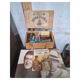 Wooden Box with Contents and Memorabilia