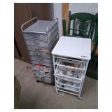 Two Rolling Organizers with Supplies