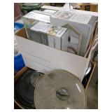 Box Lot of Wall Shelves and Cookware