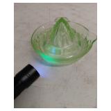 Green Depression Glass Juicer