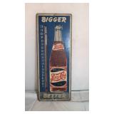 Pepsi-Cola Tin Thermometer Sign