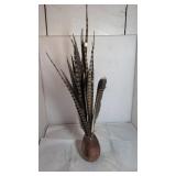 California Redwood Vase and Feathers