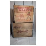 Johnnie Walker and Squirt Crates