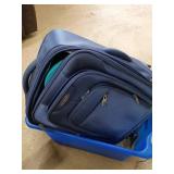 Blue Tote with Craft Supplies