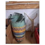 Woven Basket with Antlers and Antler