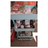 Art Supplies on Rolling Cart