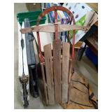 Wood and Metal Snow Sled