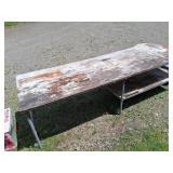 Wood and Metal Table With Shelf