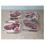 Four Corvette Scale Models