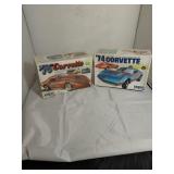 Two Vintage Corvette Model Kits